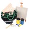 Craft and Art Organizer Tote Bag - 600D Green Nylon Fabric Art Caddy with Pockets - for Art, Craft, Sewing, Medical, and Office Supplies Storage